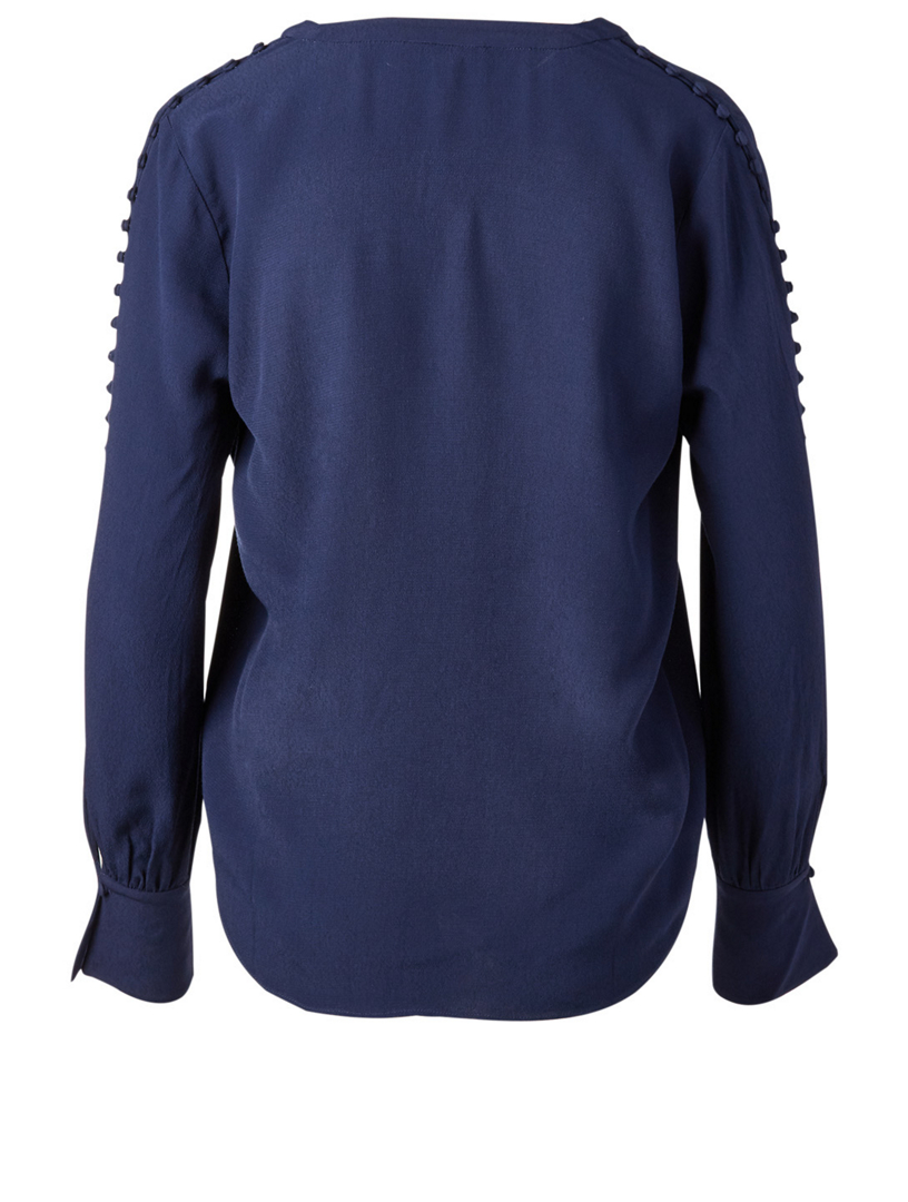 Abe Button-Sleeve Blouse