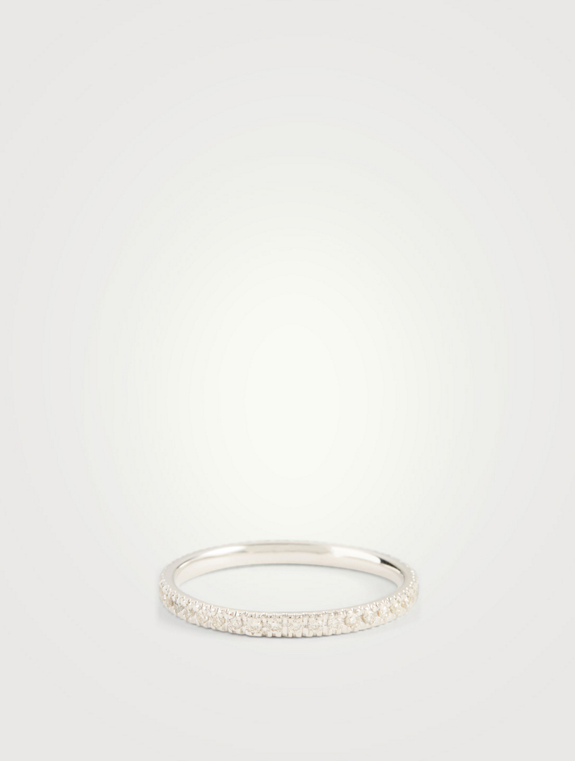 14K White Gold Eternity Band With Diamonds