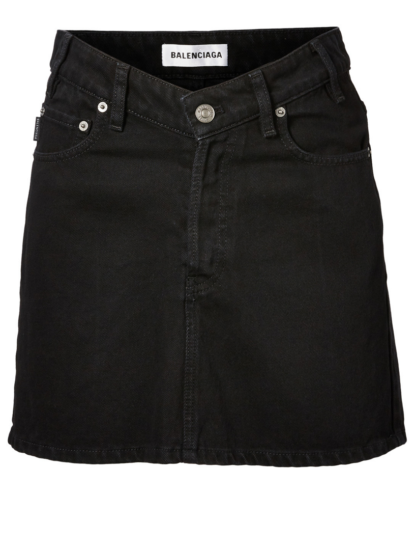 BALENCIAGA V Neck Denim Mini Skirt Holt Renfrew