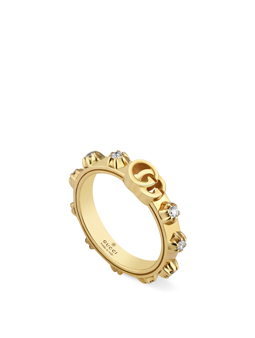 GUCCI GG Running 18K Gold Ring With Diamonds Holt Renfrew