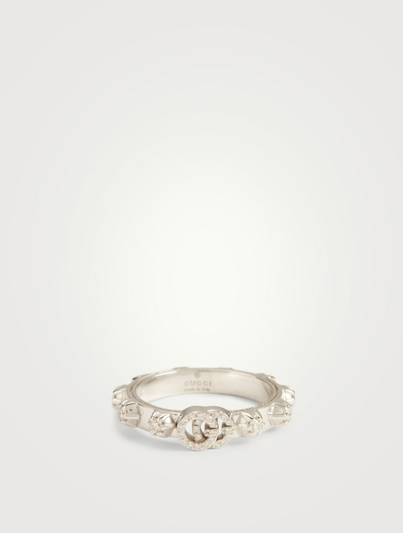 GUCCI GG Running White Gold Ring With Diamonds Holt Renfrew