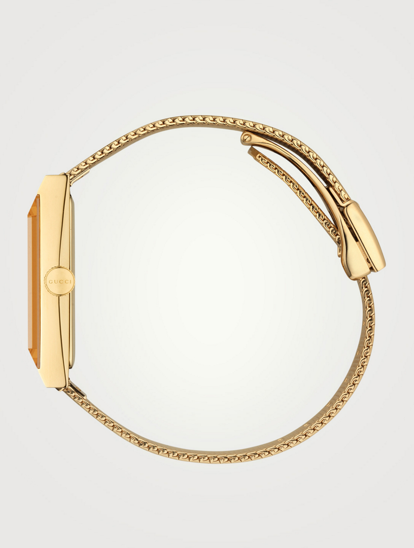 G-Frame Goldtone Mesh Bracelet Watch