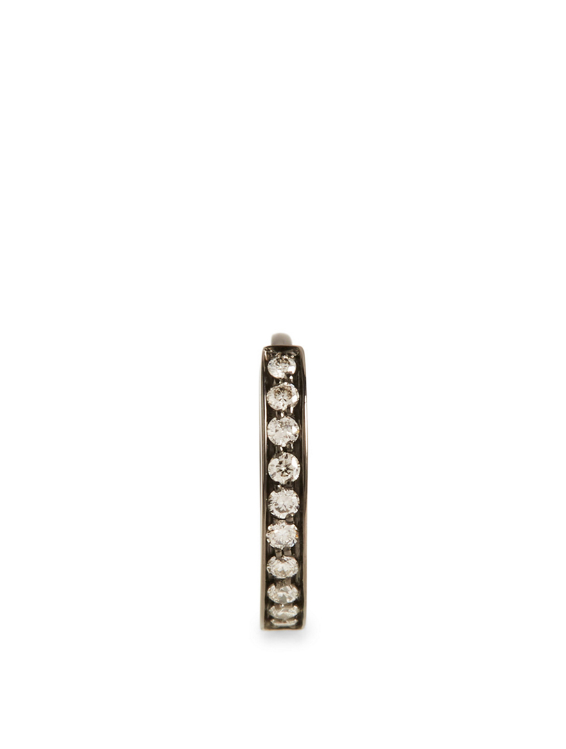 Mini Berbère 18K Gold Half Huggie Earring With Diamonds