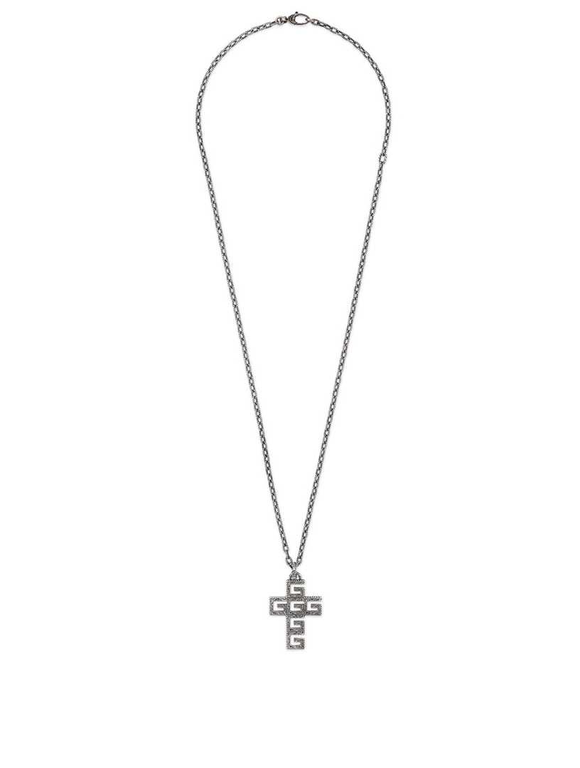 Necklace with square g store cross in silver