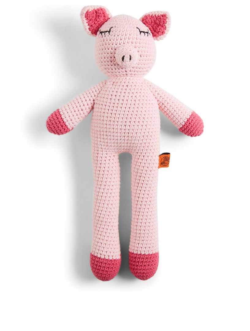 CAMBODIA KNITS Sabay Sleepy Pig Plush Toy Holt Renfrew