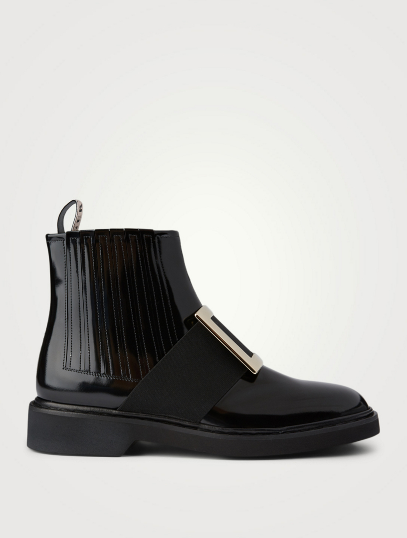 Black patent leather chelsea boots best sale