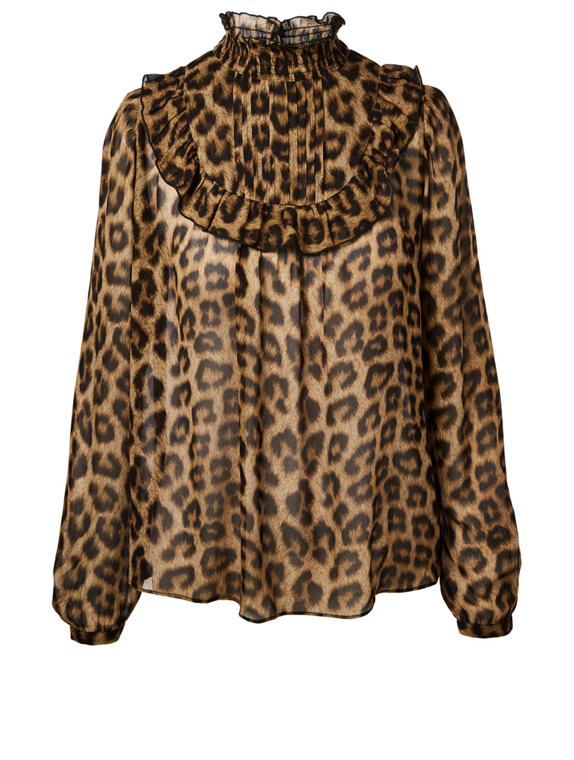 BA&SH Frida Blouse In Leopard Print | Holt Renfrew