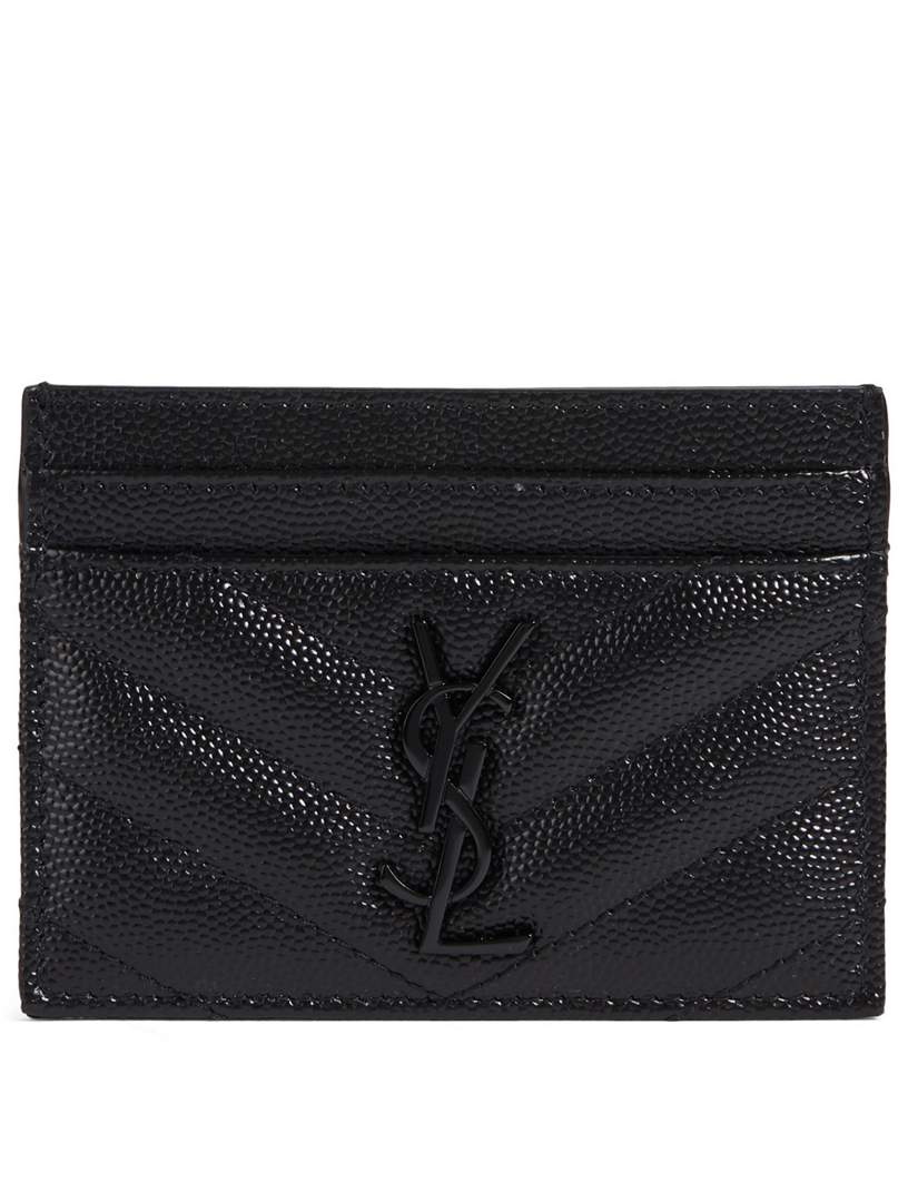 Black YSL-monogram leather cardholder, Saint Laurent