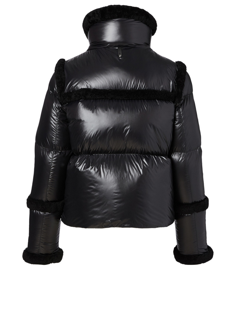 Miya shearling trim puffer jacket online