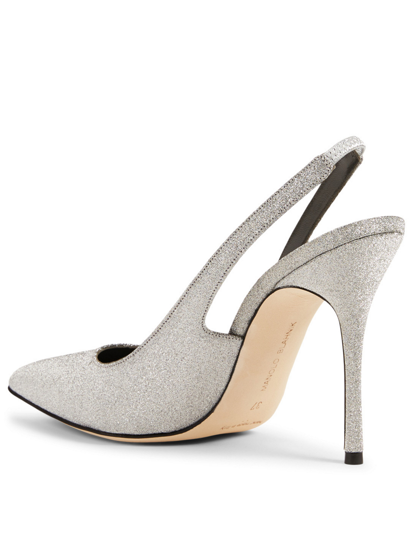 MANOLO BLAHNIK Allura Glitter Slingback Pumps Holt Renfrew