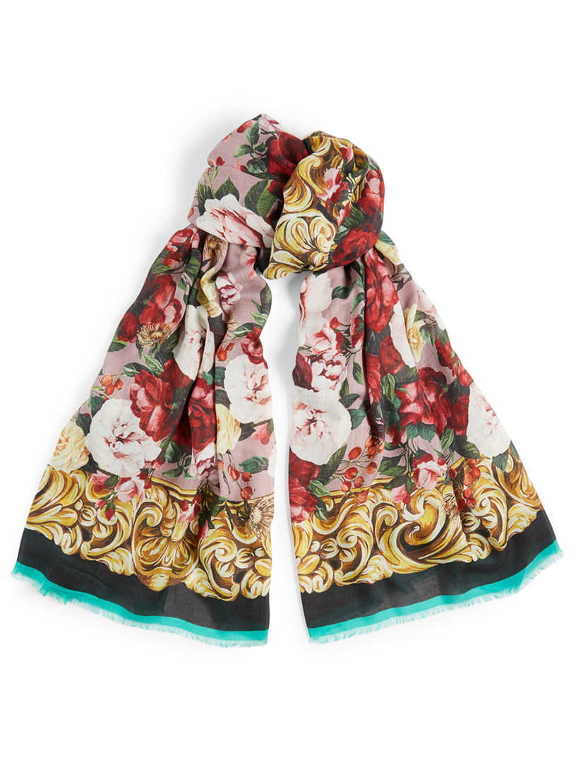 Dolce & Gabbana Dolcegabbana Floral Print Modal Cashmere Scarf