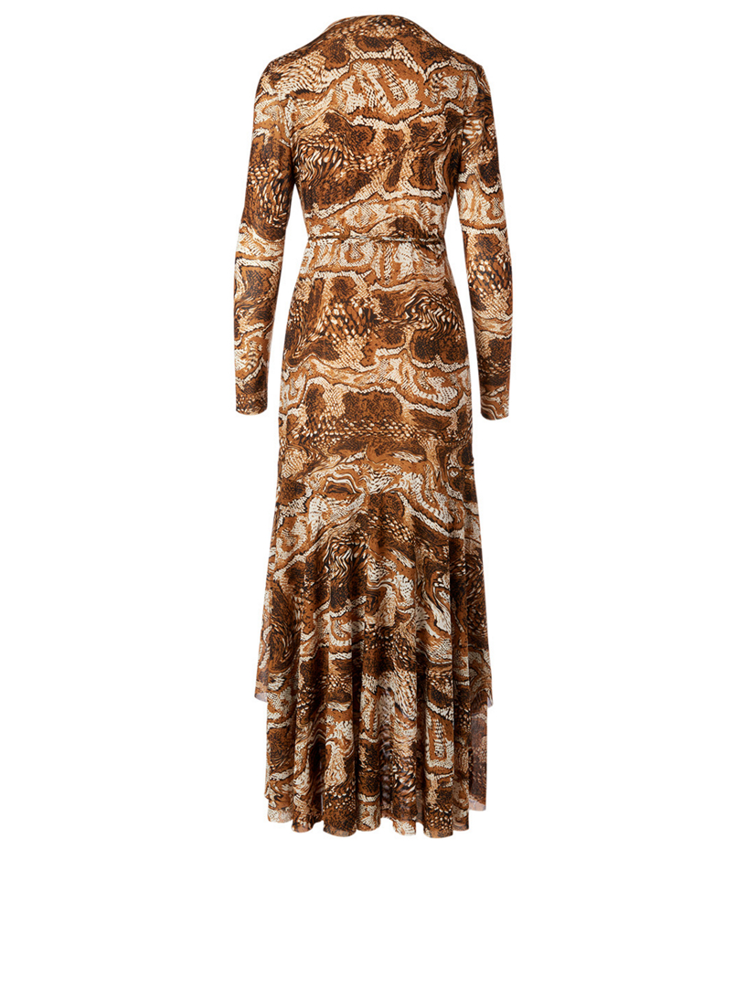 GANNI Printed Mesh Midi Dress Holt Renfrew