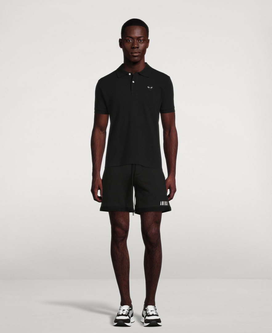 Comme Des Garçons Play heart-patch Polo Shirt | Black