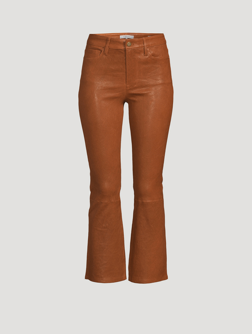 FRAME Le Crop Mini Bootcut Leather Pants Holt Renfrew