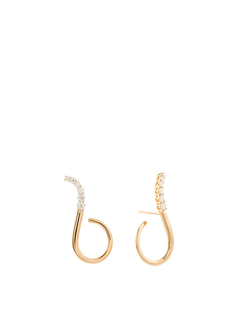Aria Grace 18K Gold Earrings With Diamonds