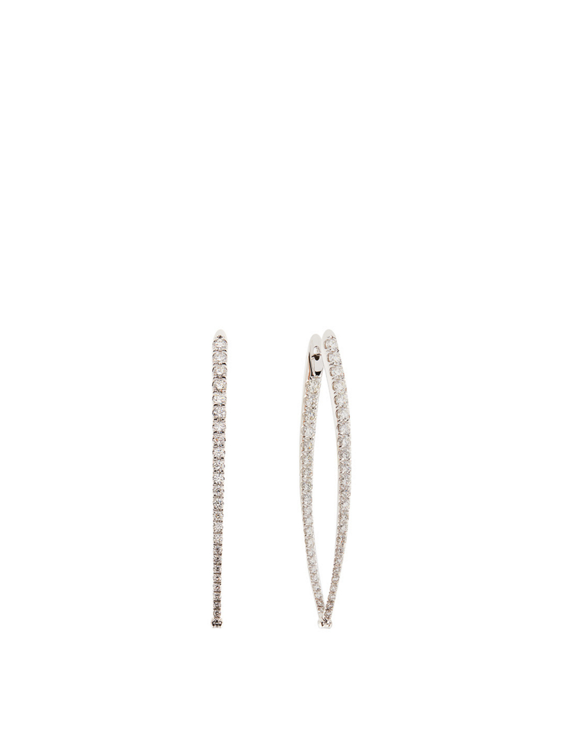 Extra Large Cristina 18K White Gold Earrings With Diamonds