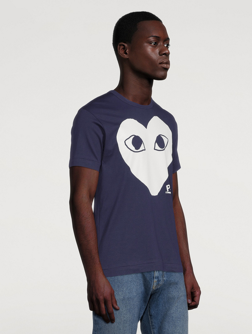 Comme des garcons play outline outlet heart t-shirt - white