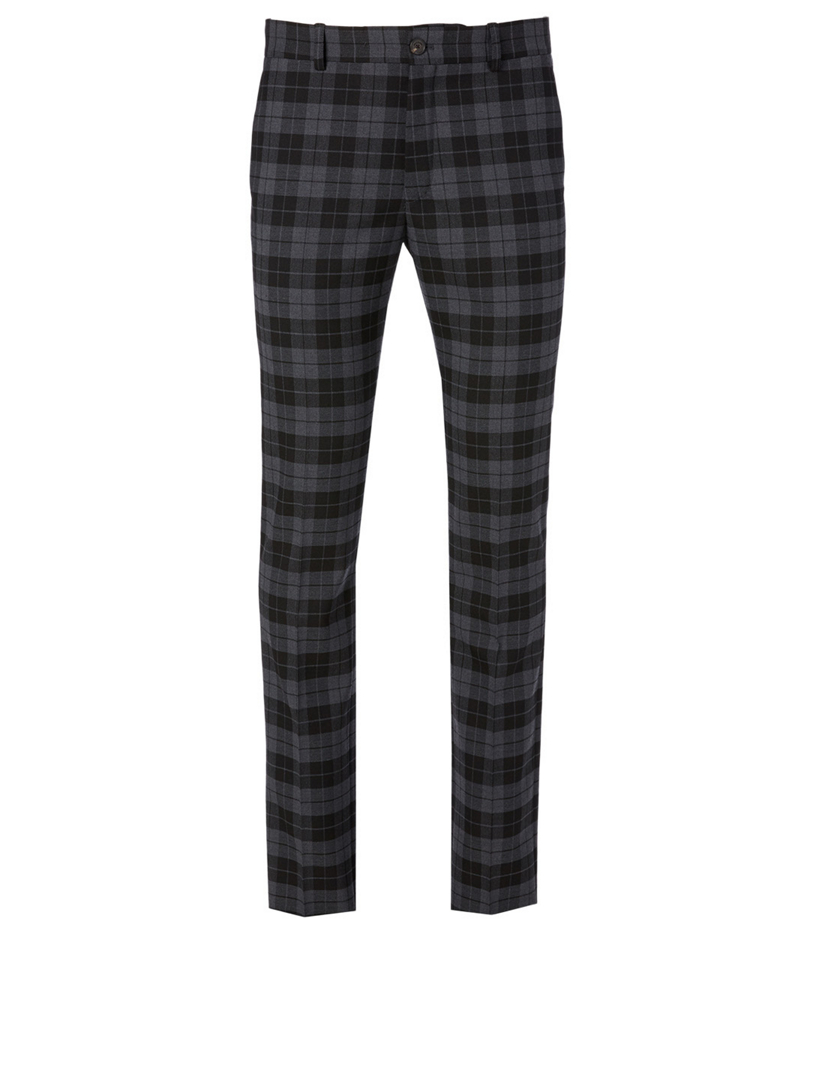 BALENCIAGA Wool Blend Pants In Check Print Holt Renfrew