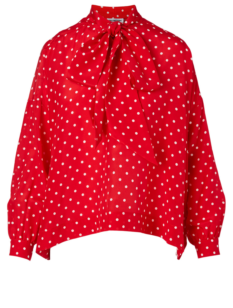 Silk Blouse Polka Dot Print