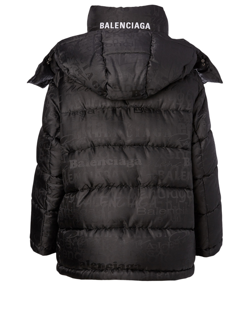 BALENCIAGA New Swing Puffer Jacket In Mixed Typo Print | Holt Renfrew