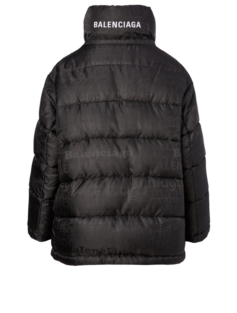 New Swing Puffer Jacket Mixed Typo Print