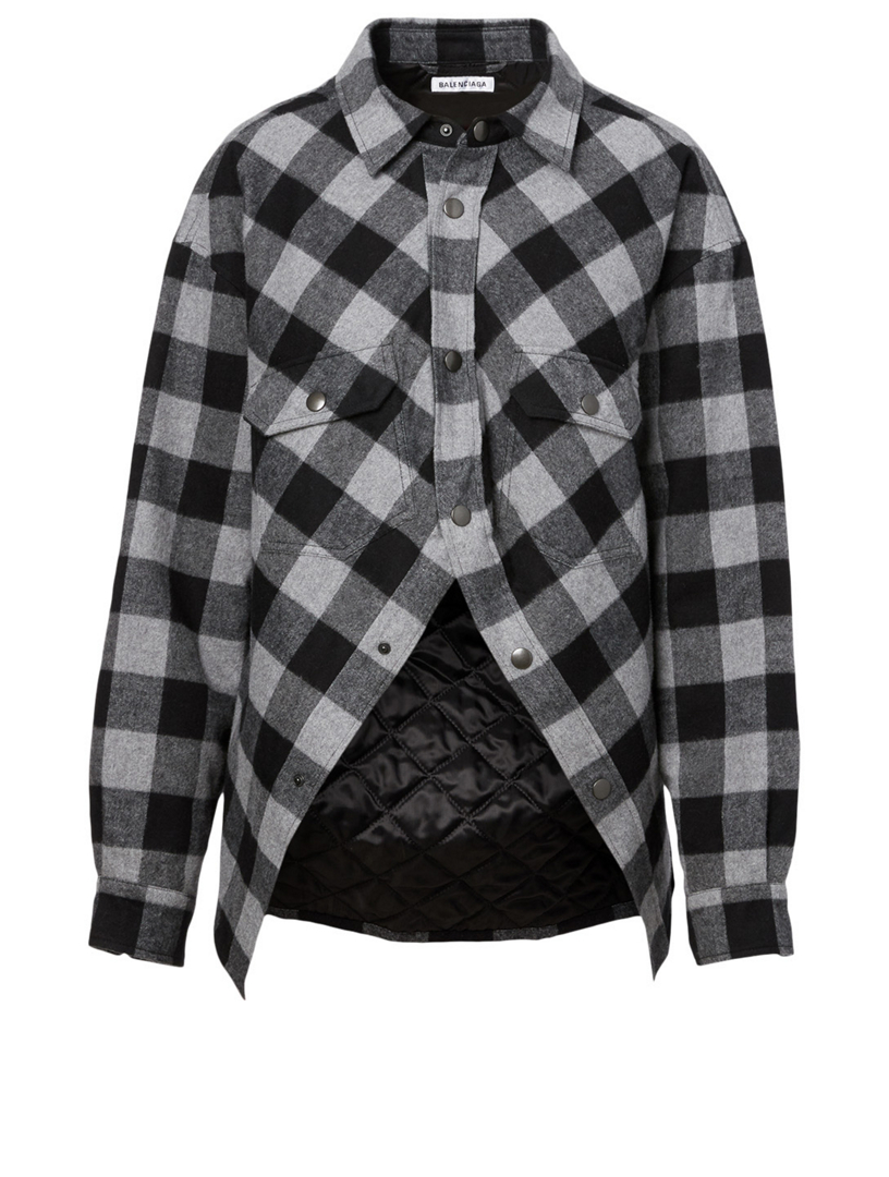 【美品】BALENCIAGA 20SS SWING CANADIAN SHIRT BALENCIAGA Swing Canadian Shirt In Check Print | Holt Renfrew