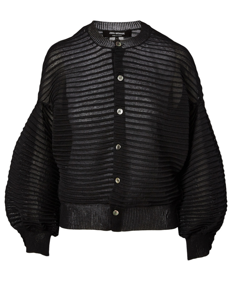 Horizontal Stripe Knit Cardigan