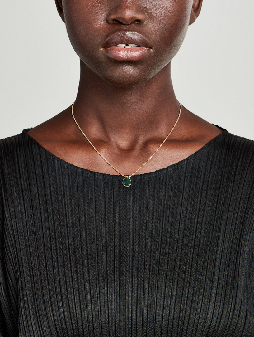 Serpent Bohème Gold Pendant Necklace With Malachite