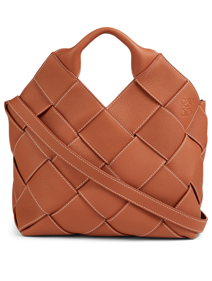 woven leather tote