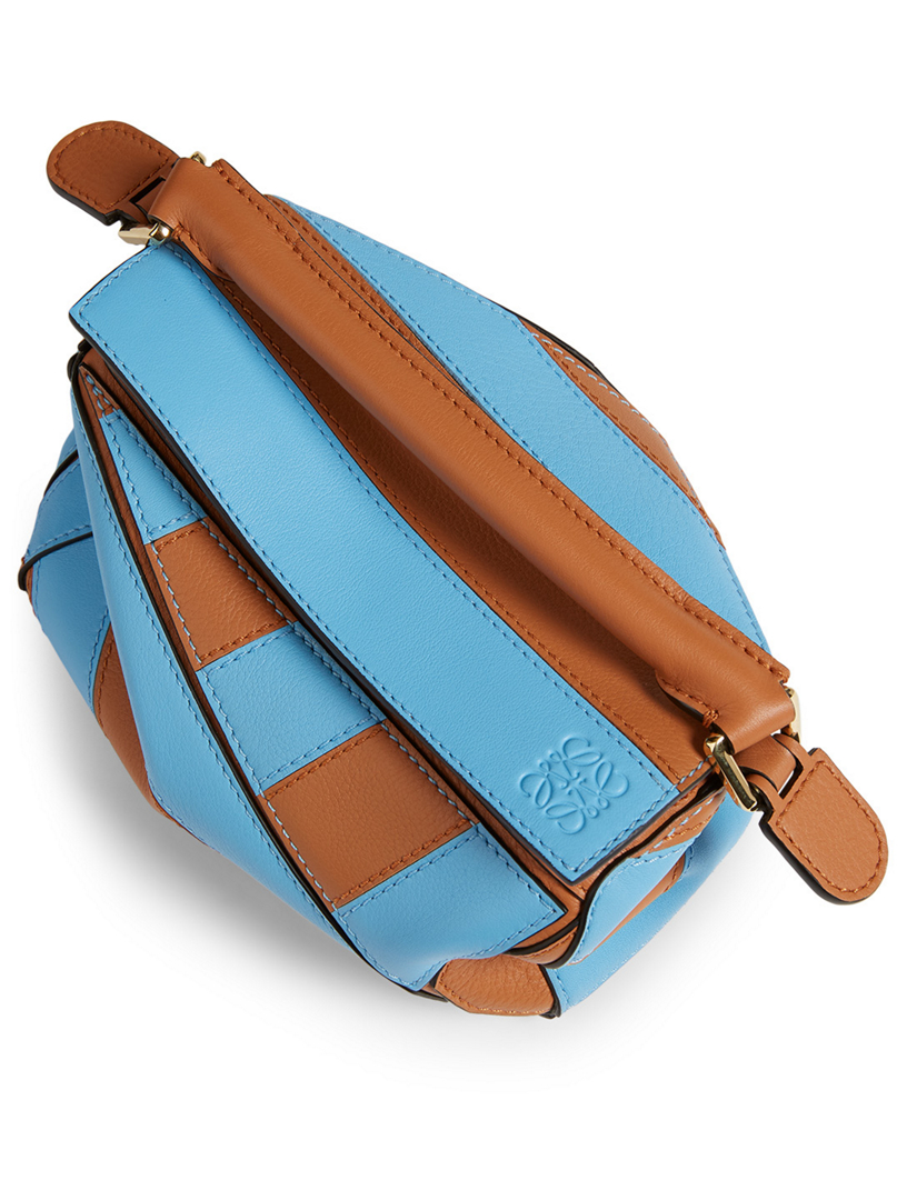 Mini Puzzle Rugby Stripe Leather Bag