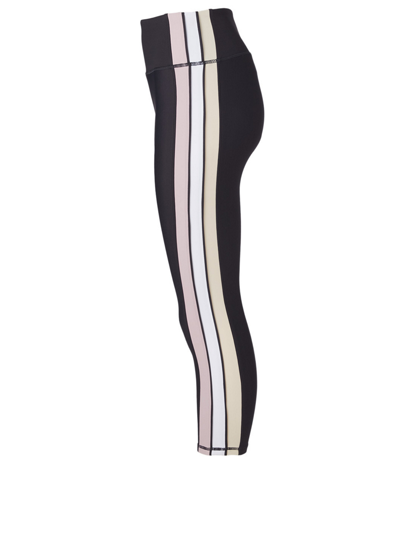 ALL FENIX Cleo Stripe High-Waisted Cropped Leggings