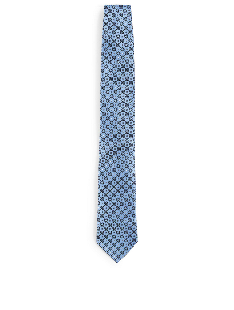 Silk Tie In Geo Pattern