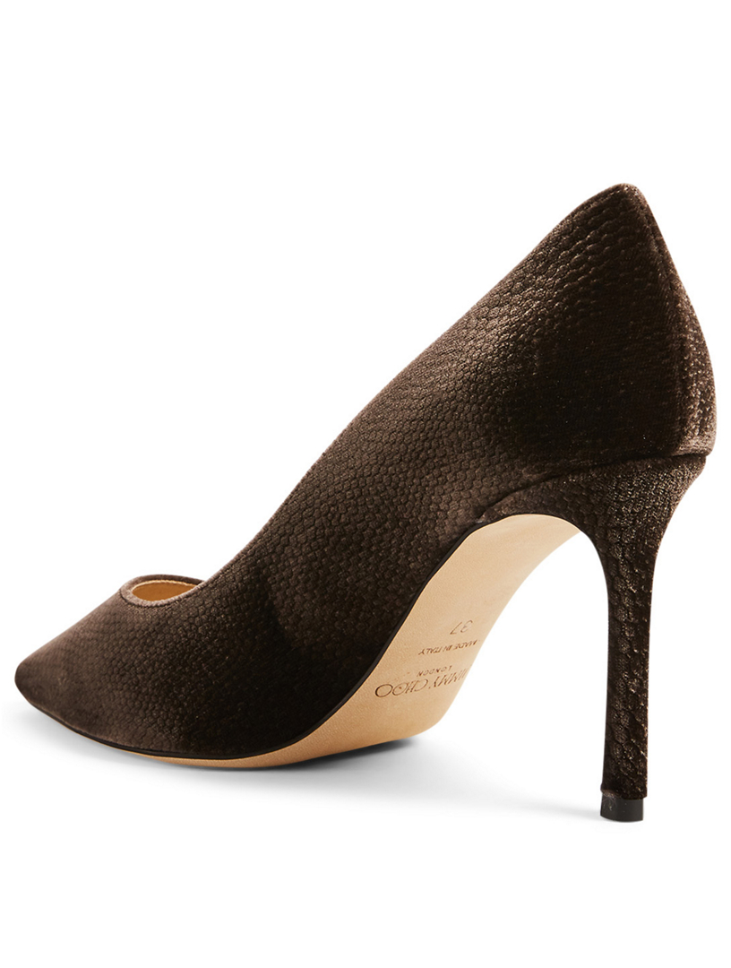 Romy 85 Velvet Pumps Lizard Print