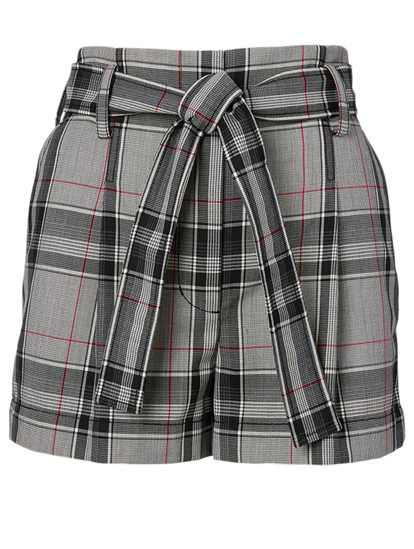 Plaid hot sale wool shorts