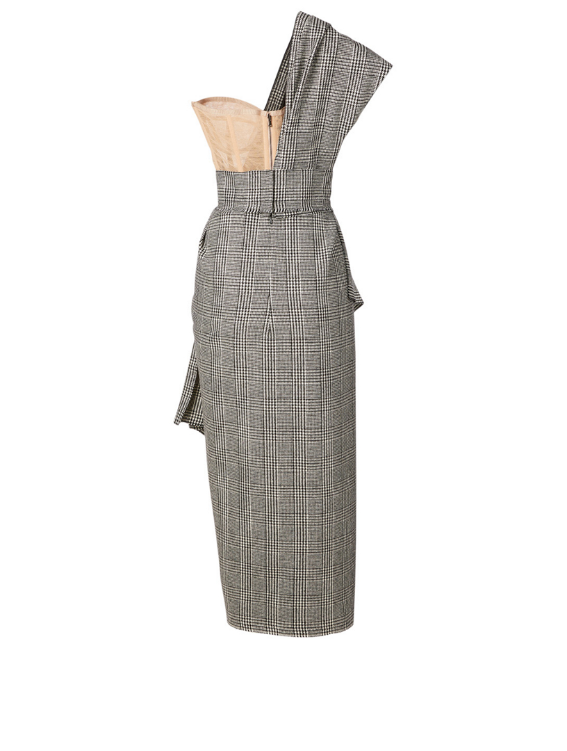 Wool-Blend Midi Dress With Bustier