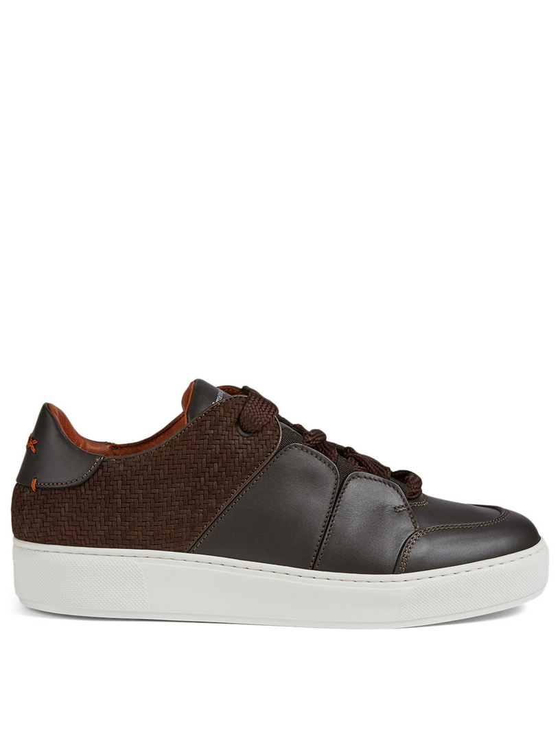 Zegna pelle clearance tessuta sneakers