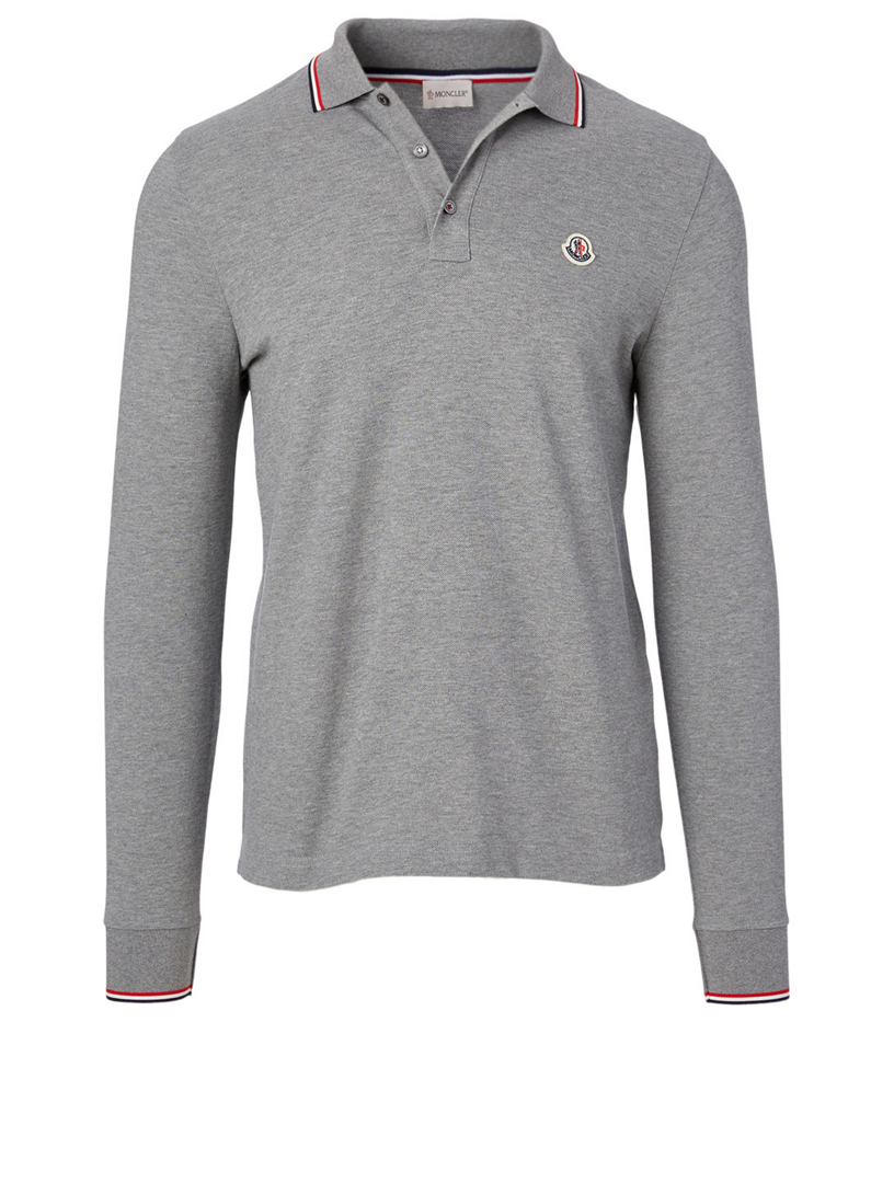 MONCLER Cotton Long Sleeve Polo Shirt Holt Renfrew