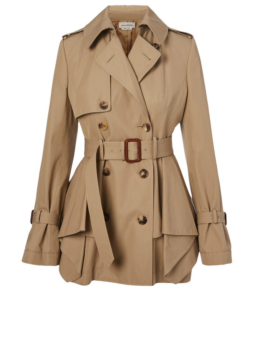 Peplum deals trench jacket