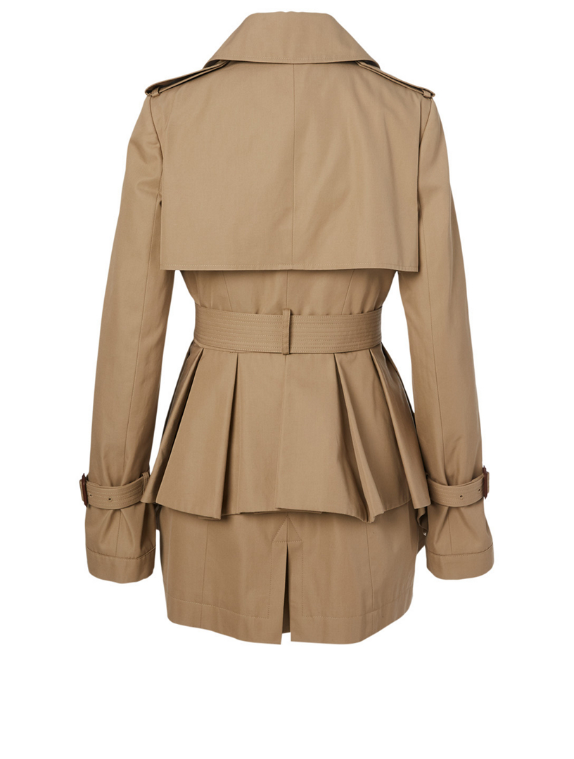 Cotton Peplum Trench Coat