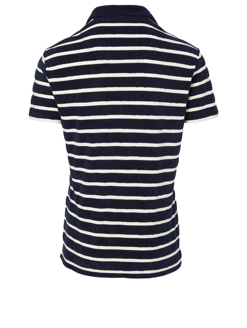 Striped Terry Towelling Resort Polo Shirt