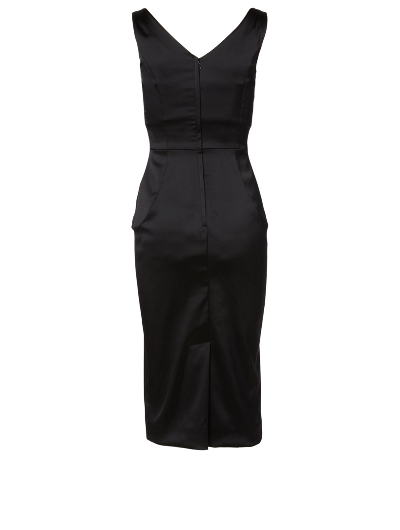 Satin Sleeveless Midi Dress