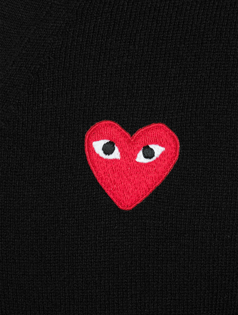 COMME DES GARÇONS PLAY Wool Heart Cardigan | Holt Renfrew