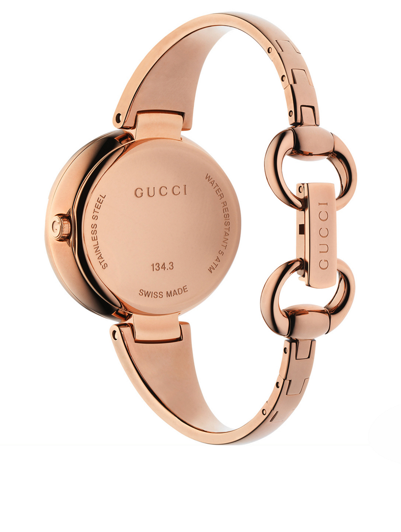 Large Guccisima Rose Goldtone Bangle Bracelet Watch