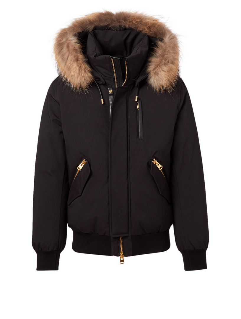 Dorian Down Bomber Jacket With Fur Hood