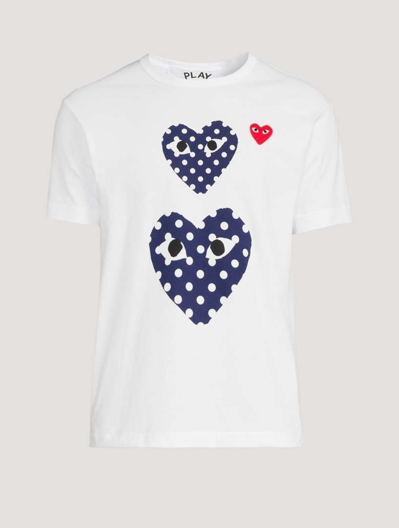 COMME DES GARCONS PLAY Double Heart T Shirt In Polka Dot Print Holt Renfrew