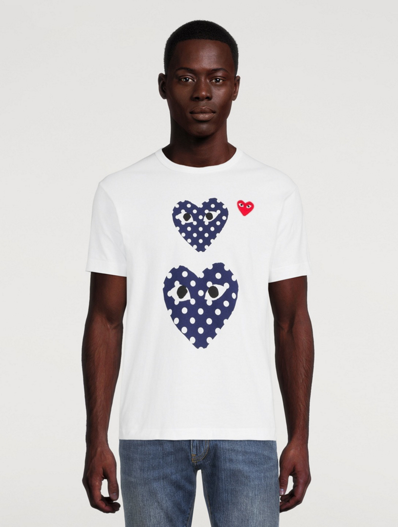 COMME DES GARÇONS Double Heart T-Shirt In Polka Dot Print | Holt Renfrew