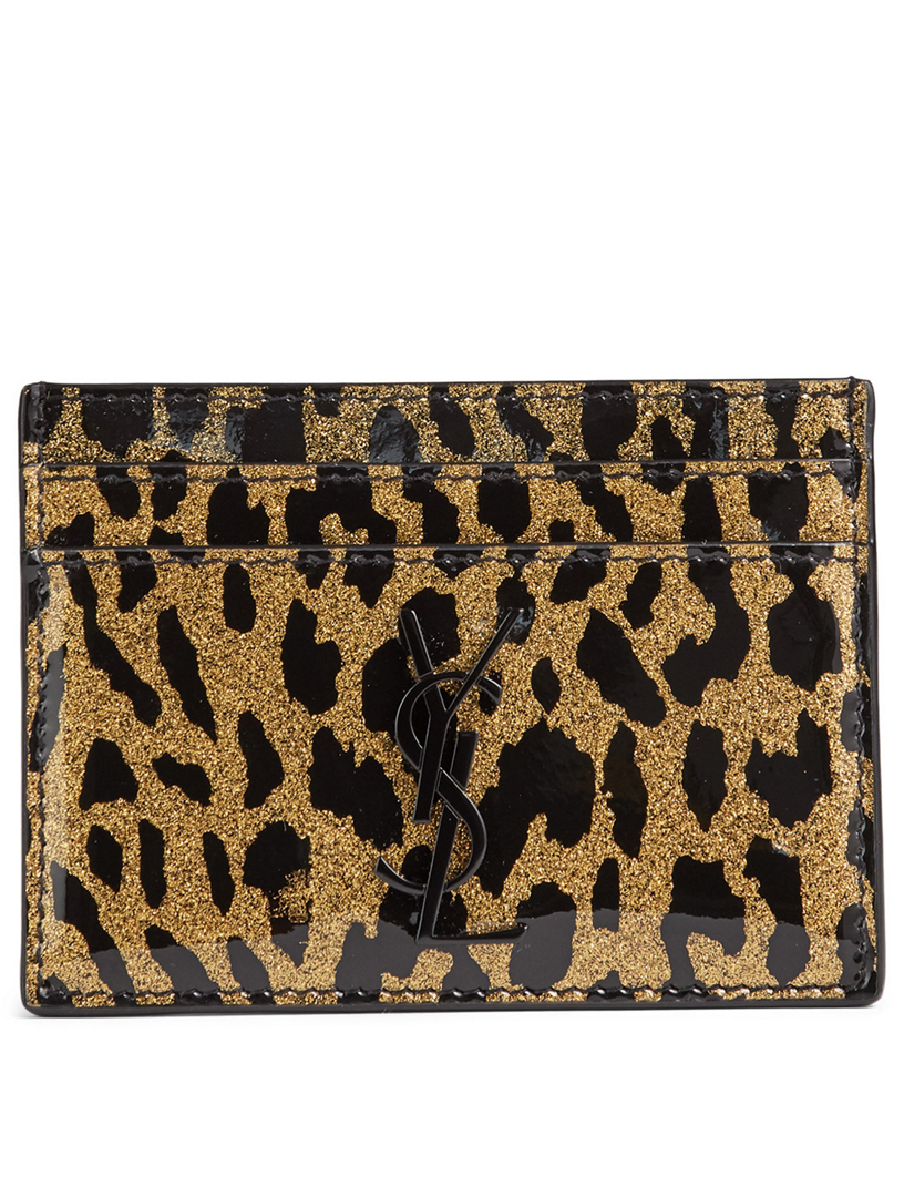 Saint Laurent Leopard Print Leather Card Case