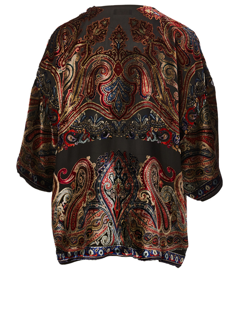 Embossed Paisley Poncho