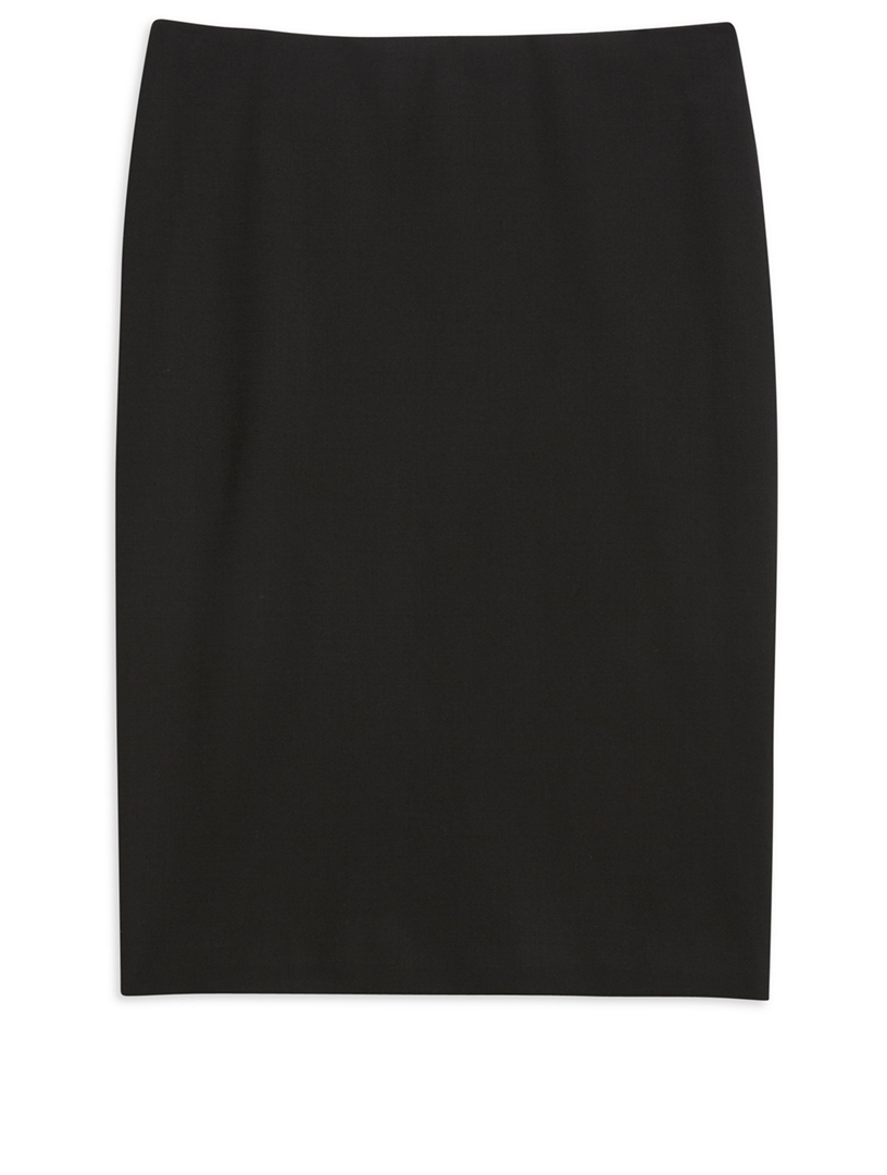 Wool Pencil Skirt - Black