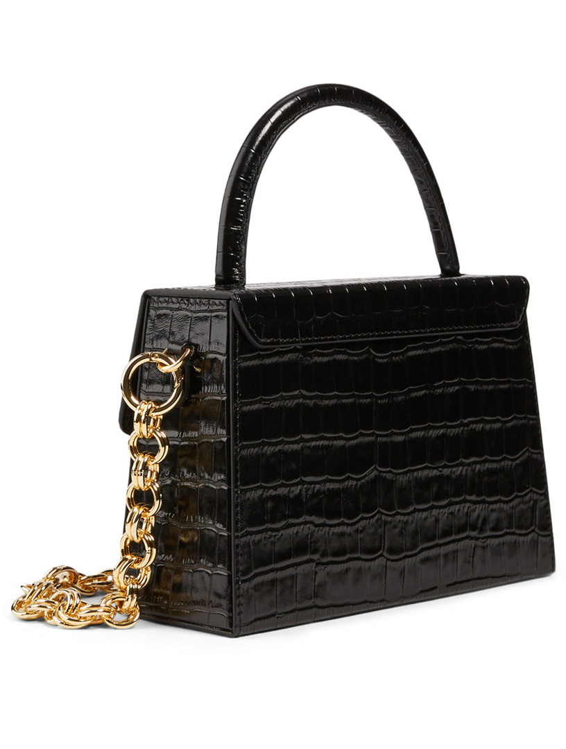 Diba Croc-Embossed Leather Bag With Chain